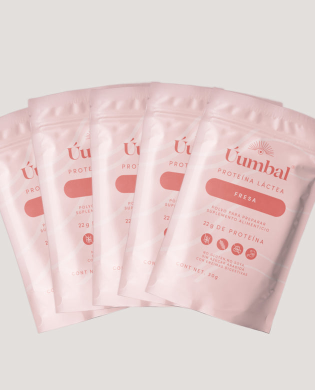 KIT 5 SACHETS PROTEÍNA LÁCTEA FRESA