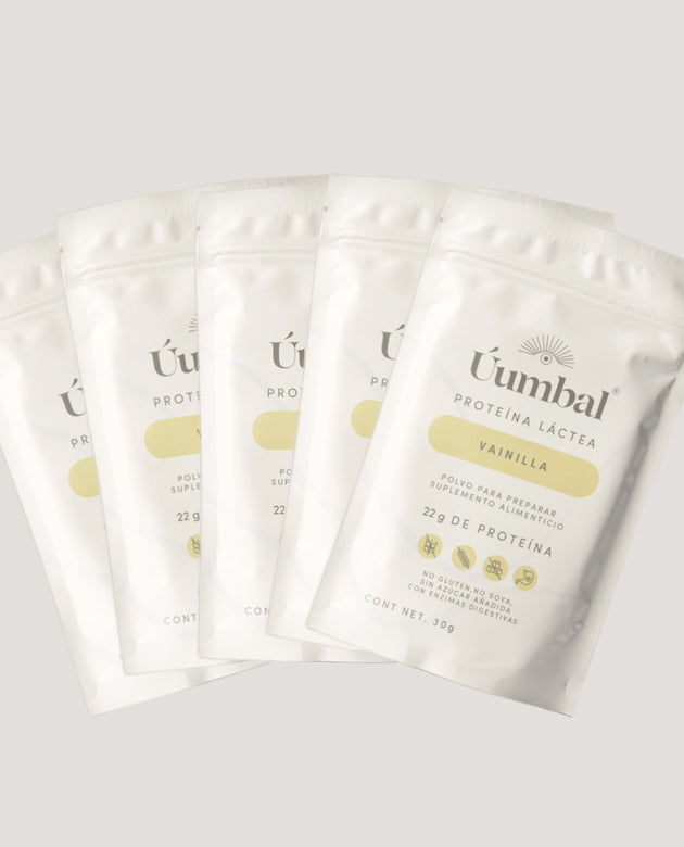 KIT 5 SACHETS PROTEÍNA LÁCTEA VAINILLA